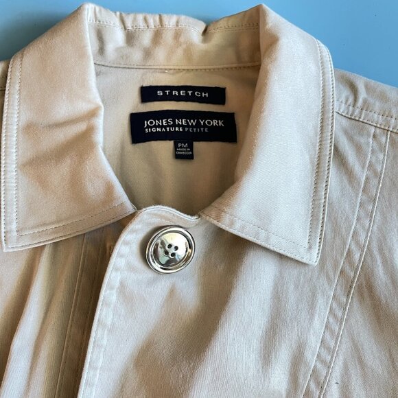 Jones New York Utility Jacket Cream - M Petite - Picture 5 of 12